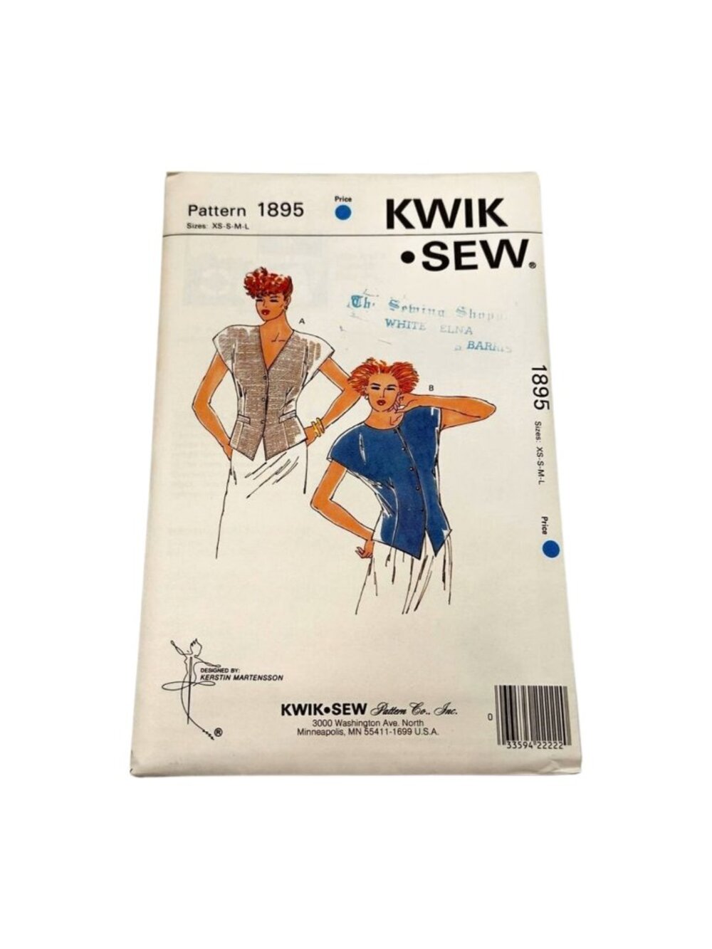 Kwik Sew 1895 Womans Top Blouse Size XS S M L Sewing Pattern Uncut